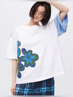 Marni x Uniqlo Oversized Floral Print Boxy Short Sleeve Tee